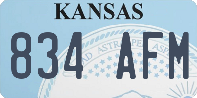 KS license plate 834AFM