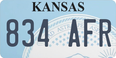 KS license plate 834AFR