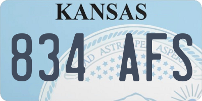 KS license plate 834AFS