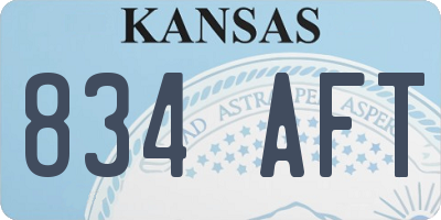 KS license plate 834AFT