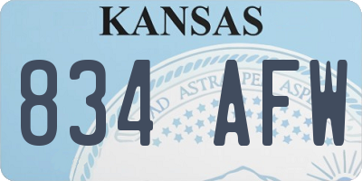 KS license plate 834AFW