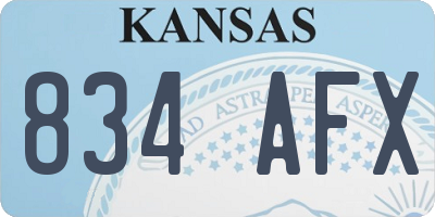 KS license plate 834AFX