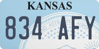 KS license plate 834AFY