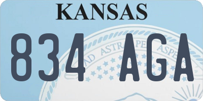 KS license plate 834AGA