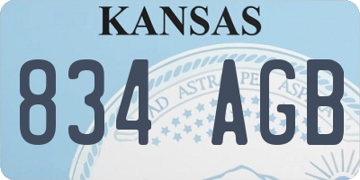 KS license plate 834AGB