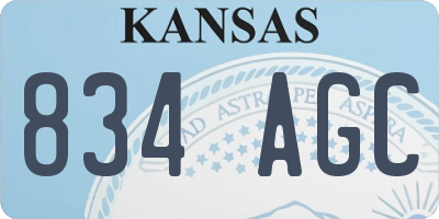 KS license plate 834AGC