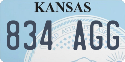 KS license plate 834AGG