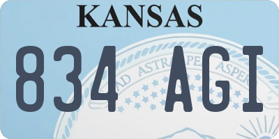 KS license plate 834AGI