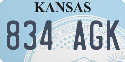 KS license plate 834AGK