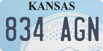 KS license plate 834AGN