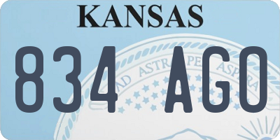 KS license plate 834AGO