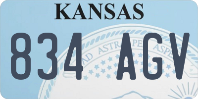 KS license plate 834AGV