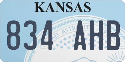 KS license plate 834AHB