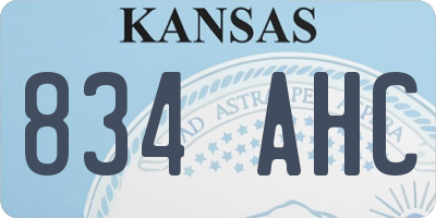 KS license plate 834AHC