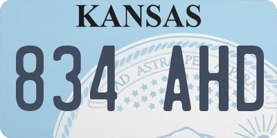 KS license plate 834AHD