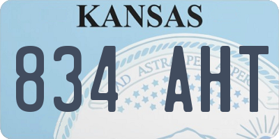 KS license plate 834AHT