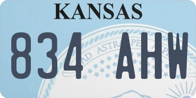KS license plate 834AHW