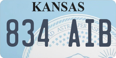 KS license plate 834AIB