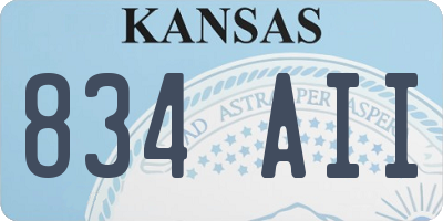 KS license plate 834AII