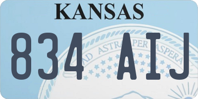 KS license plate 834AIJ