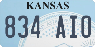 KS license plate 834AIO