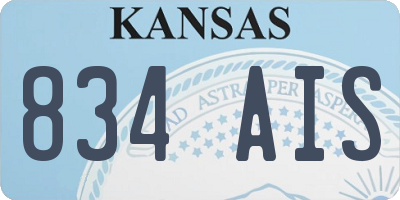 KS license plate 834AIS