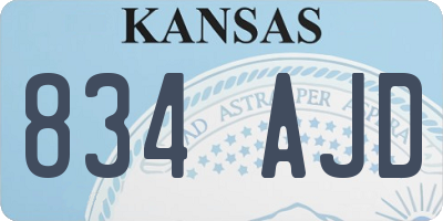 KS license plate 834AJD