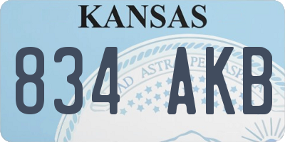 KS license plate 834AKB