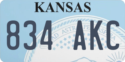 KS license plate 834AKC