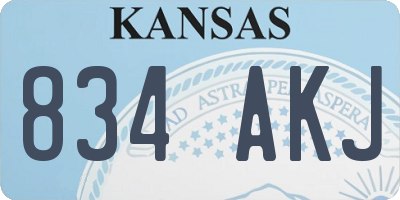 KS license plate 834AKJ