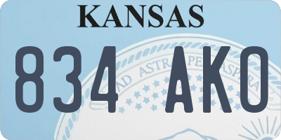 KS license plate 834AKO