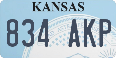 KS license plate 834AKP