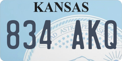 KS license plate 834AKQ
