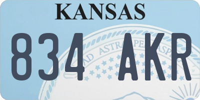 KS license plate 834AKR