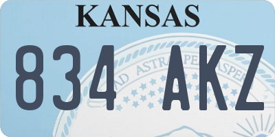 KS license plate 834AKZ