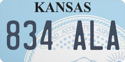 KS license plate 834ALA