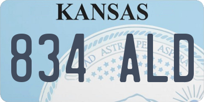 KS license plate 834ALD
