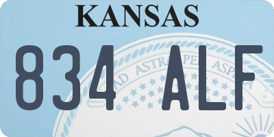 KS license plate 834ALF