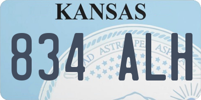 KS license plate 834ALH