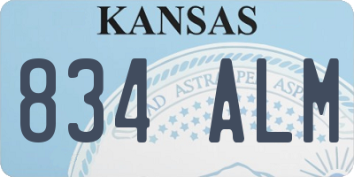 KS license plate 834ALM