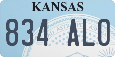 KS license plate 834ALO