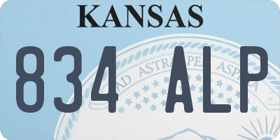 KS license plate 834ALP