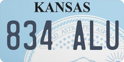KS license plate 834ALU