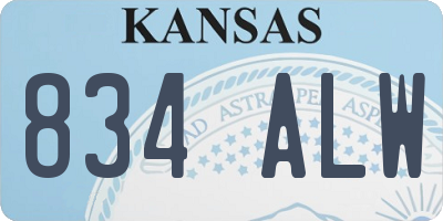 KS license plate 834ALW