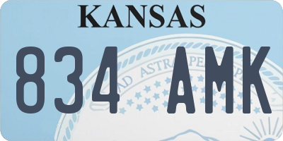 KS license plate 834AMK
