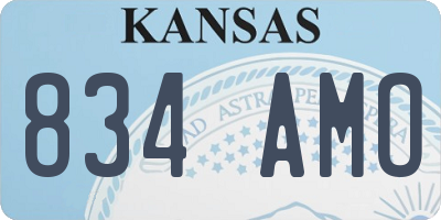 KS license plate 834AMO