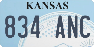KS license plate 834ANC
