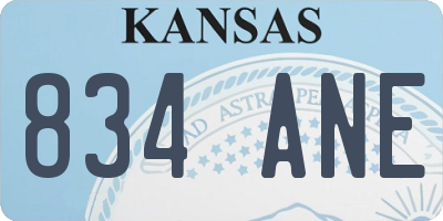 KS license plate 834ANE