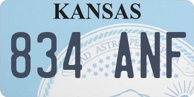 KS license plate 834ANF
