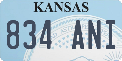 KS license plate 834ANI